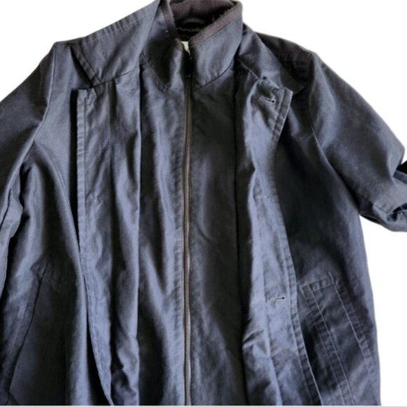 Calvin Klein Coat Fall Winter Mens Size Med Blue Zip and Button Close Vintage - Picture 4 of 12